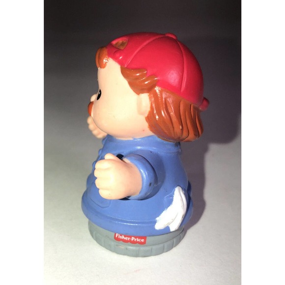 Fisher Price Little People Garage Car Mechanic Tow Truck Driver W/ Red Hat Man - Picture 4 of 6